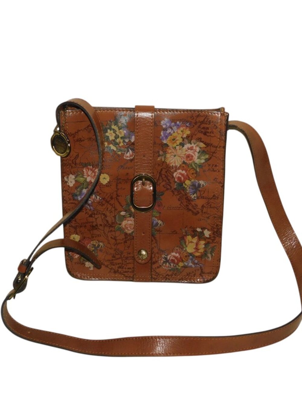 Patricia Nash Leather Floral Map Crossbody 10th Anniversary "Venezia"